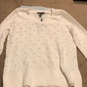 White dotted sweater